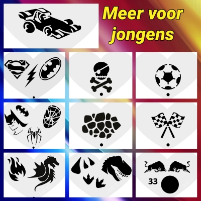 Schminkstencil set Meer voor jongens